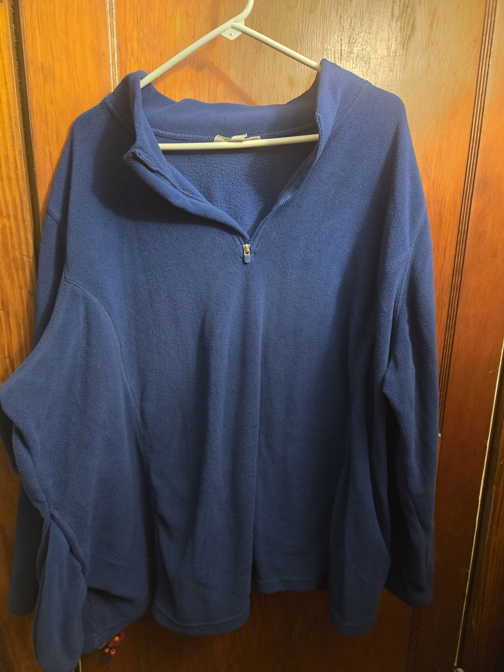 Woman Within Navy Half-Zip Teddy Fleece Jacket